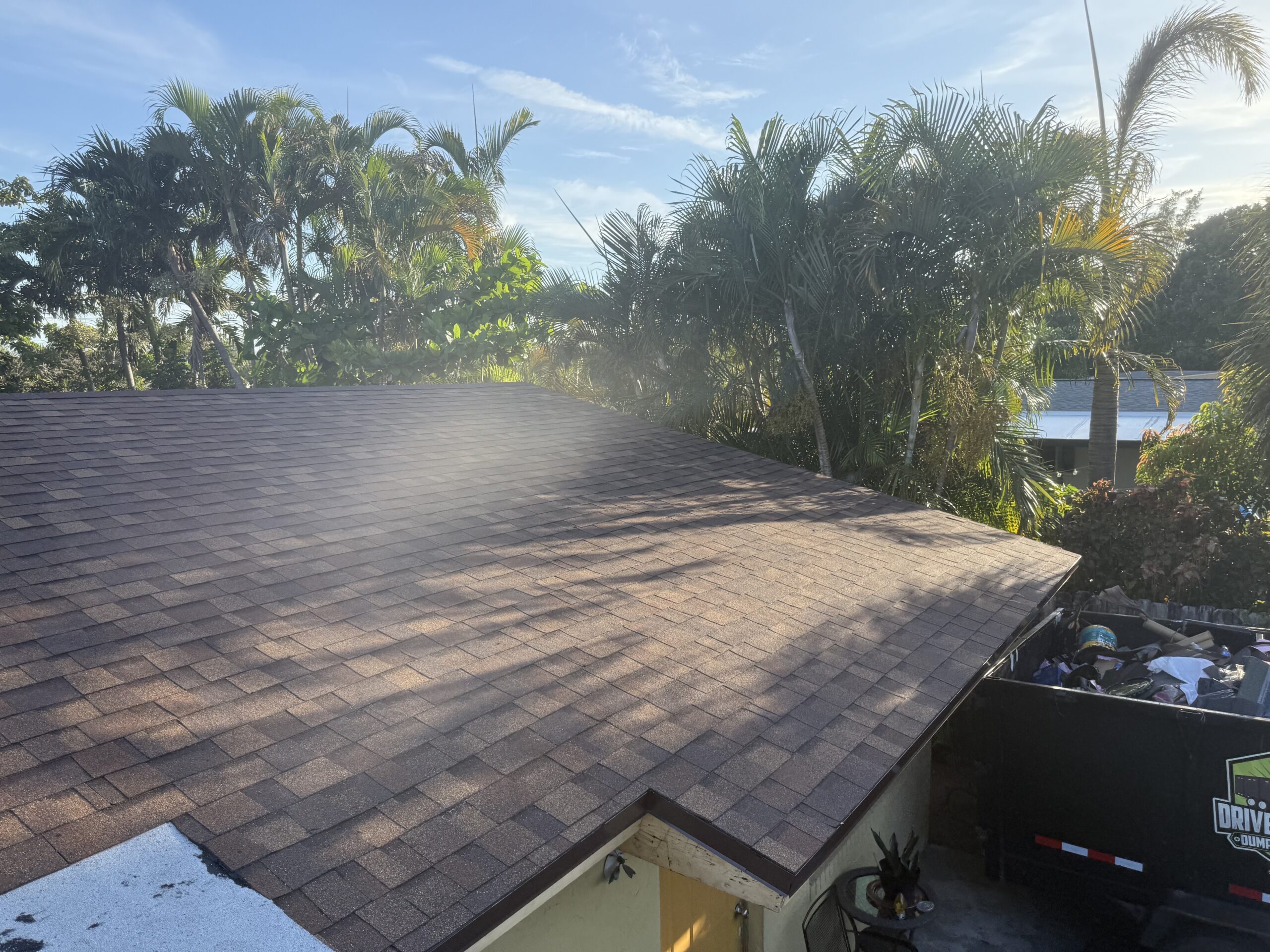 Side angle showing Robert Lewis’s upgraded roof and fascia that reduced his home insurance by 53%