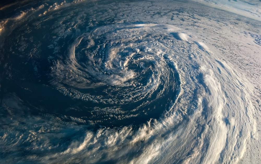 A hurricane seen from space.