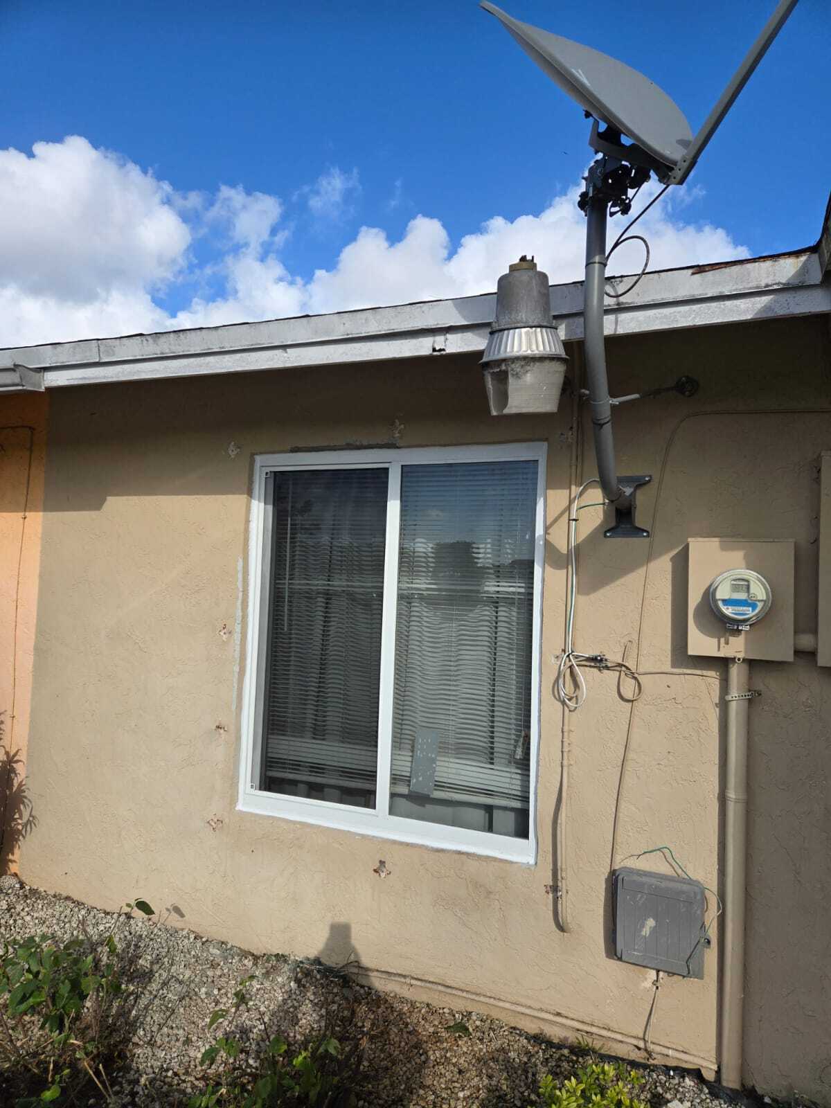 Impact window white frame in florida home