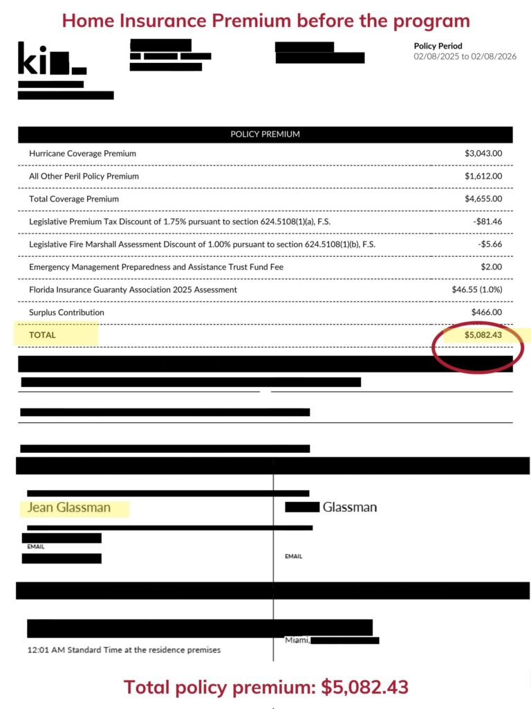 Home insurance declaration page