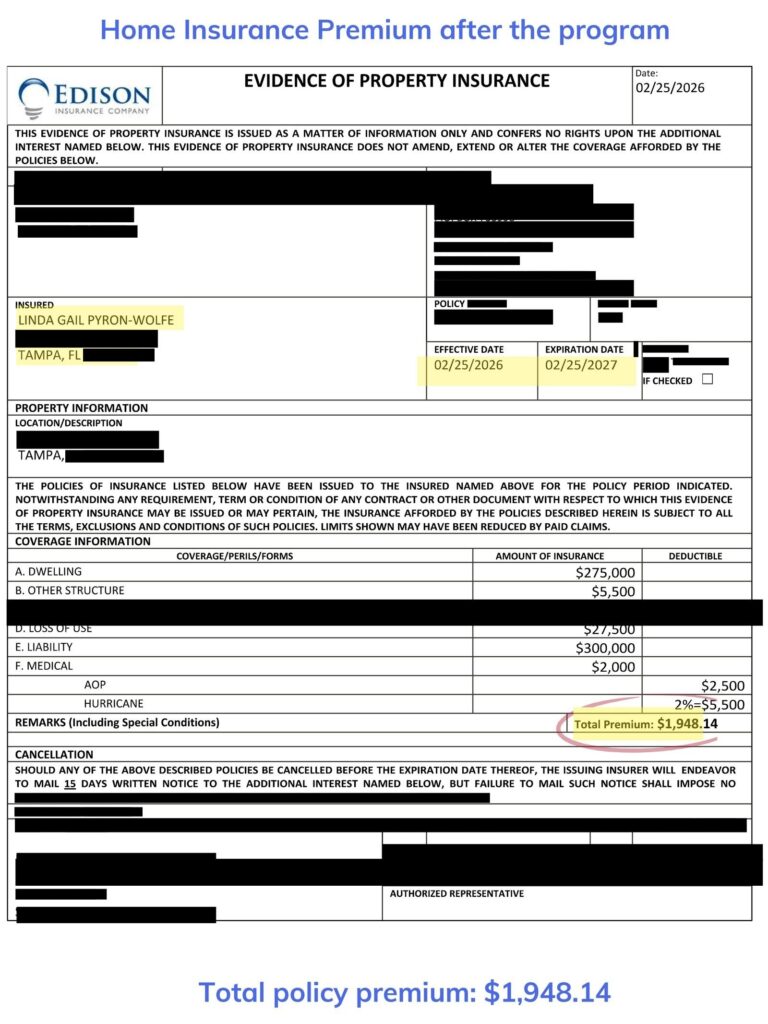 Home insurance declaration page